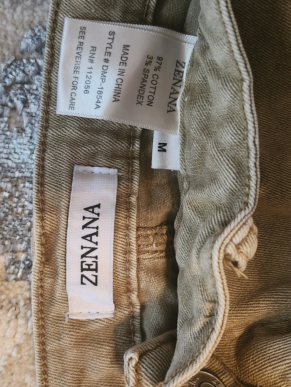 Zenana Khaki High-Rise Jeans
